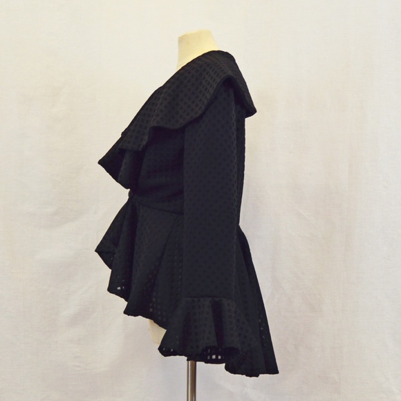 Black Peplum Coat - Picture 3 of 5